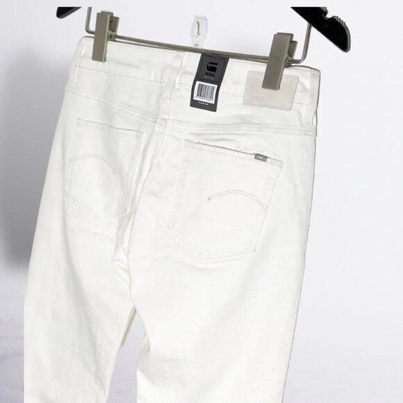 NWT G-Star 3301 High Skinny In Inza White Stretch Denim 3D Aged size 25 - Picture 6 of 9